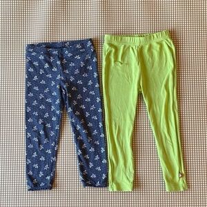 Set of 2 basic leggings. Size 24 months, 3 years
